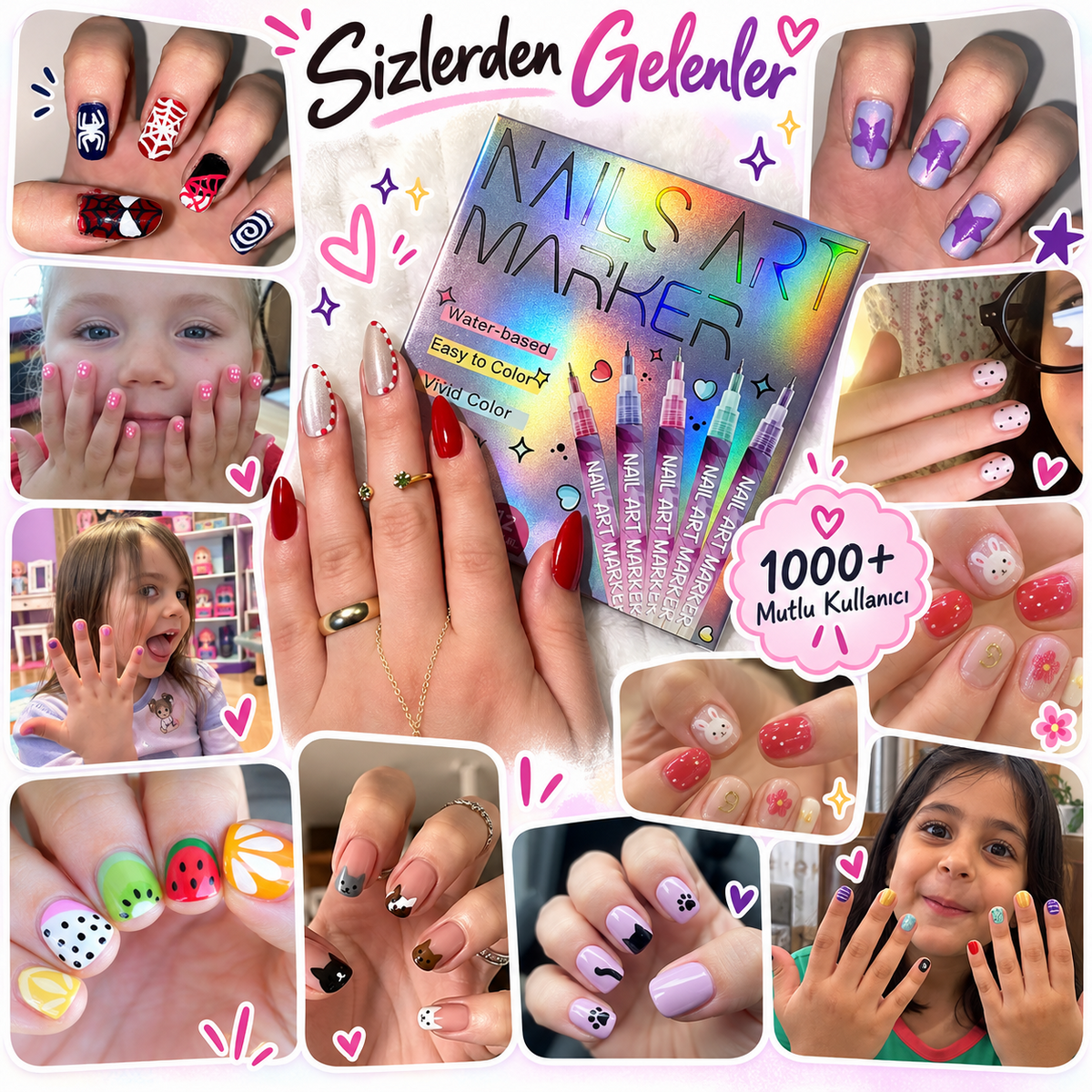 12'li Nail Art Kalemleri | Tırnak Tasarım Seti